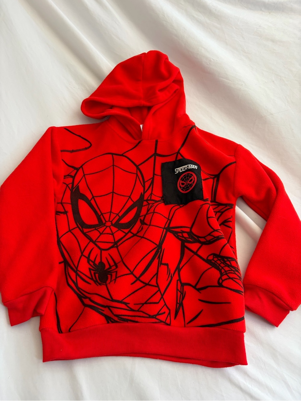 Spiderman Red Hoodie with Black Graphic Size 7